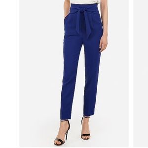 Super High Waist Paper-bag Ankle Pants